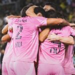 Jugadores del Inter Miami festejan el gran gol de Messi. Foto: Agencia NA (@InterMiamiCF).